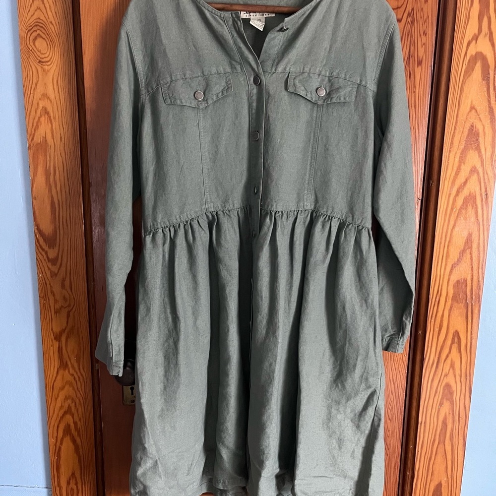 Eddie Bauer Linen Midi Dress Medium